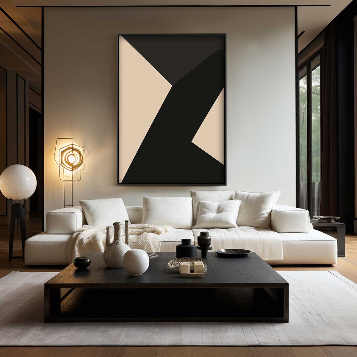 Strakke Elegantie in Abstractie Kunstwerk-canvas-dibond-plexiglas-wanddecoratie-WallArtistic