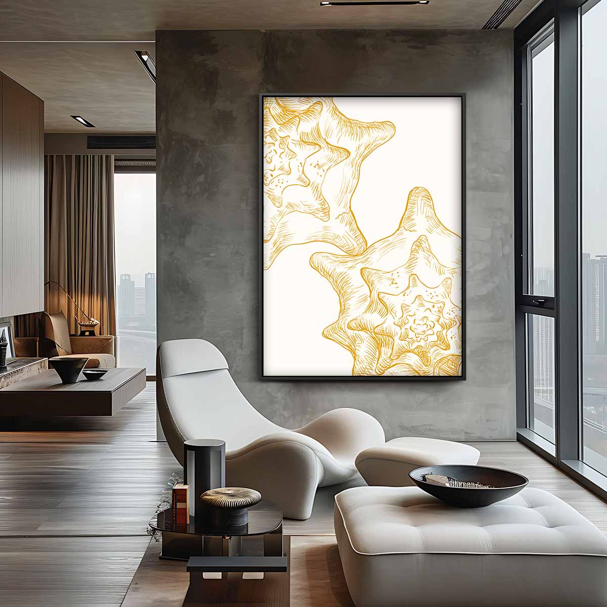 Sterrenpatroon Illustratie Kunstwerk-canvas-dibond-plexiglas-wanddecoratie-WallArtistic