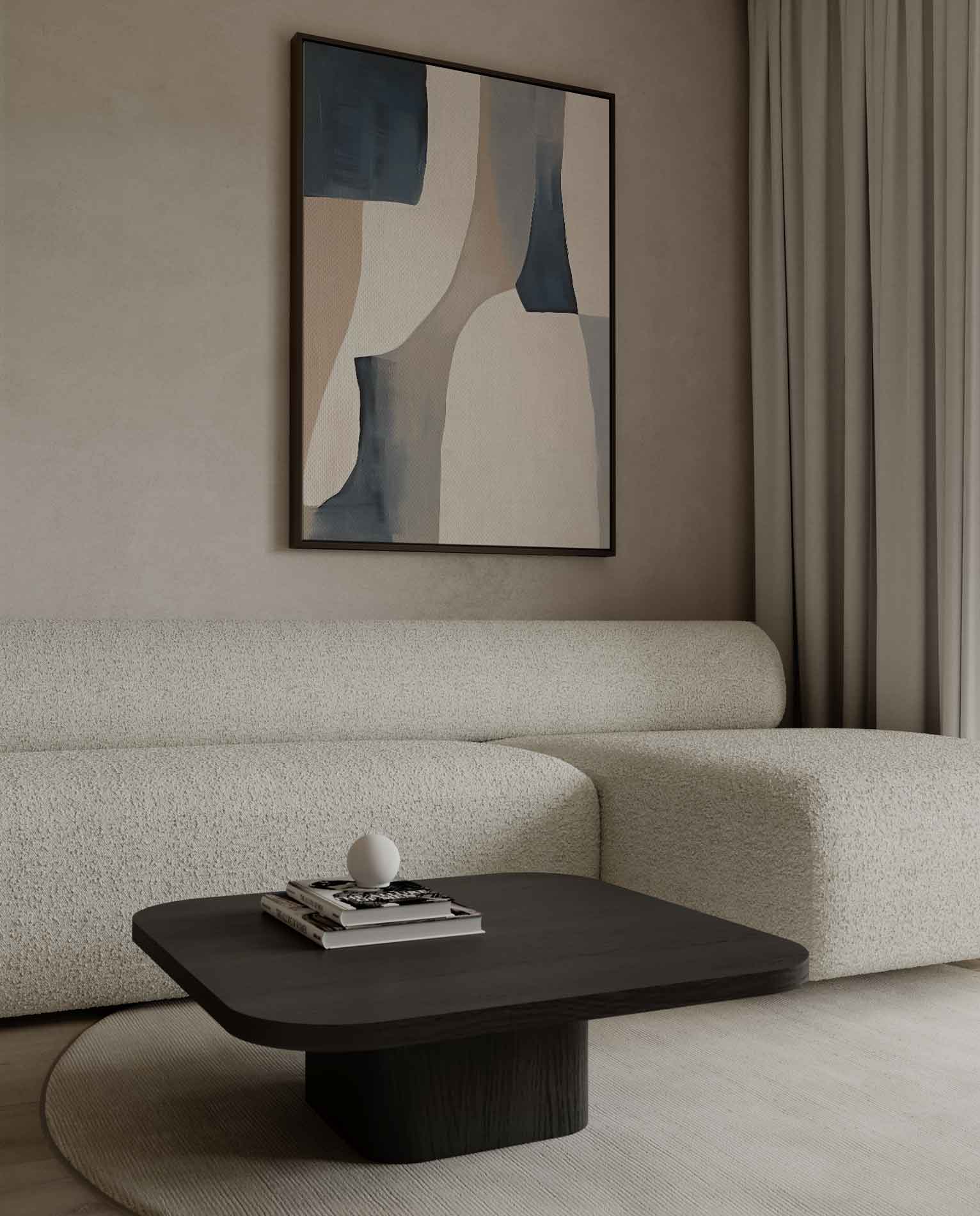 Abstracte Harmonie in Neutrale Tinten Kunstwerk-canvas-dibond-plexiglas-wanddecoratie-WallArtistic