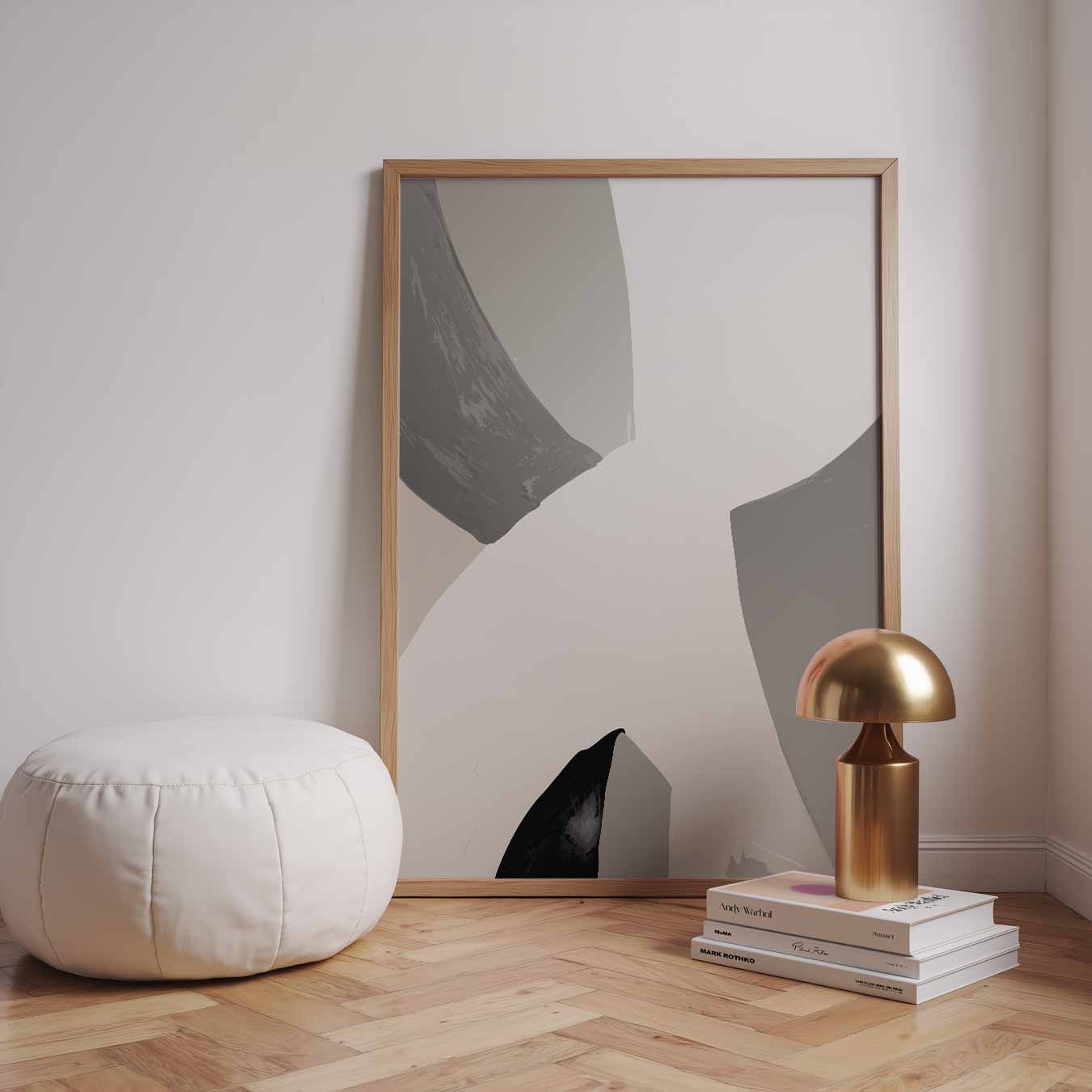 Abstracte Zwart-Wit Compositie Poster-WallArtistic