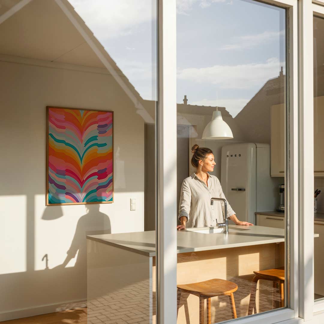 Kleurrijke Golfpatronen Poster-WallArtistic