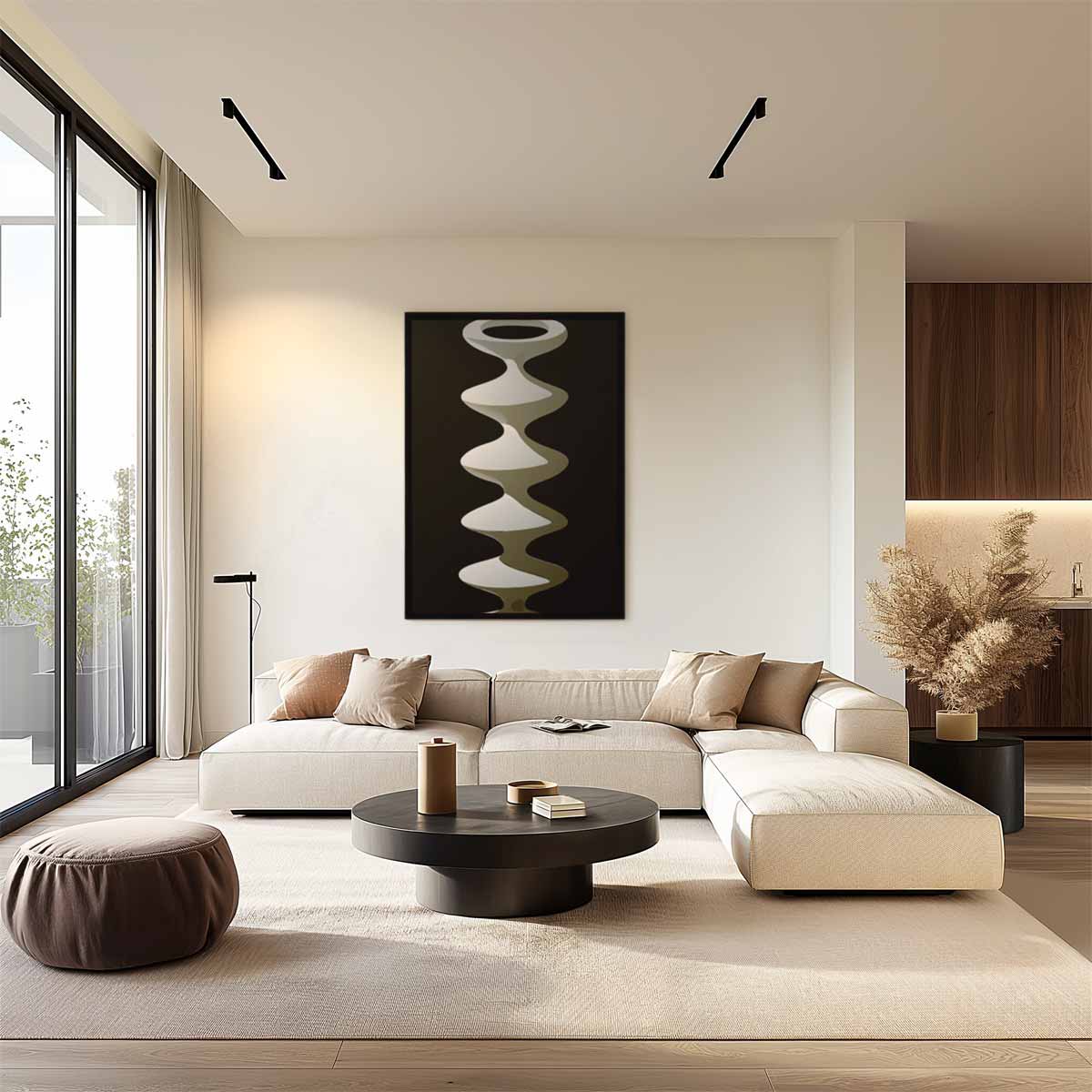 Abstracte Golfvaas Kunstwerk-canvas-dibond-plexiglas-wanddecoratie-WallArtistic