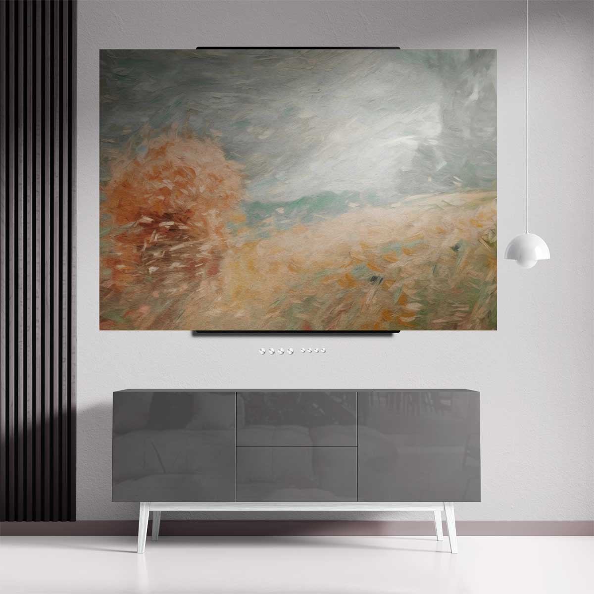 Zomers Veld in Pastel Kunstwerk-canvas-dibond-plexiglas-wanddecoratie-WallArtistic