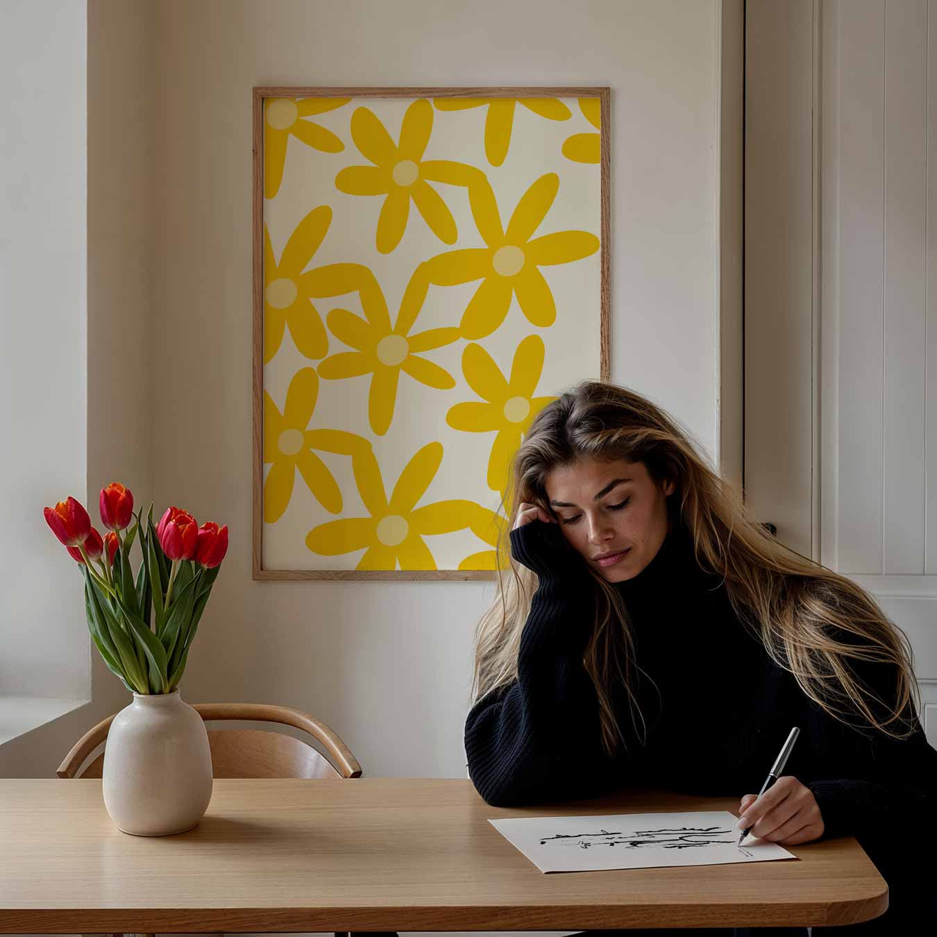 Zonnestralen Bloemenposter