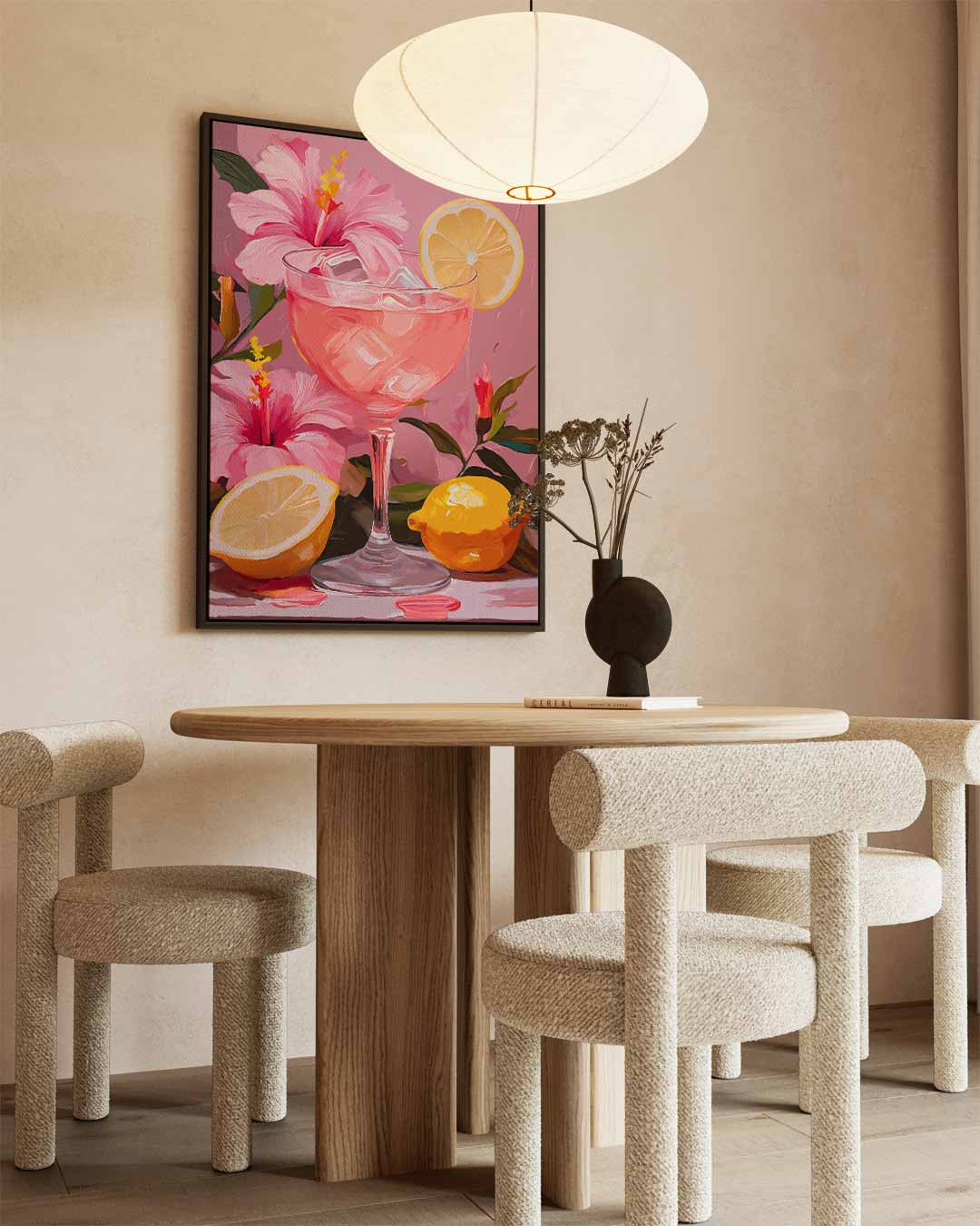Zomerse Cocktail met Hibiscus en Citroen Kunstwerk-canvas-dibond-plexiglas-wanddecoratie-WallArtistic