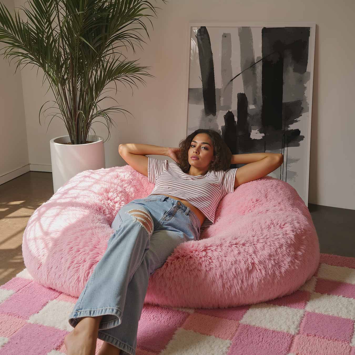 Abstracte Zwart-Wit Penselstreken Poster-WallArtistic