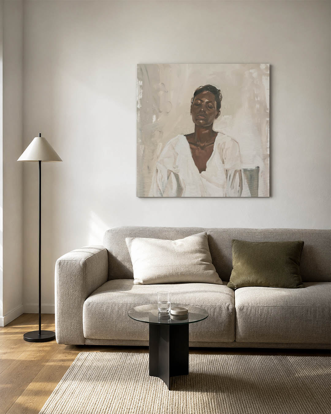 Rustige portretstudie Kunstwerk