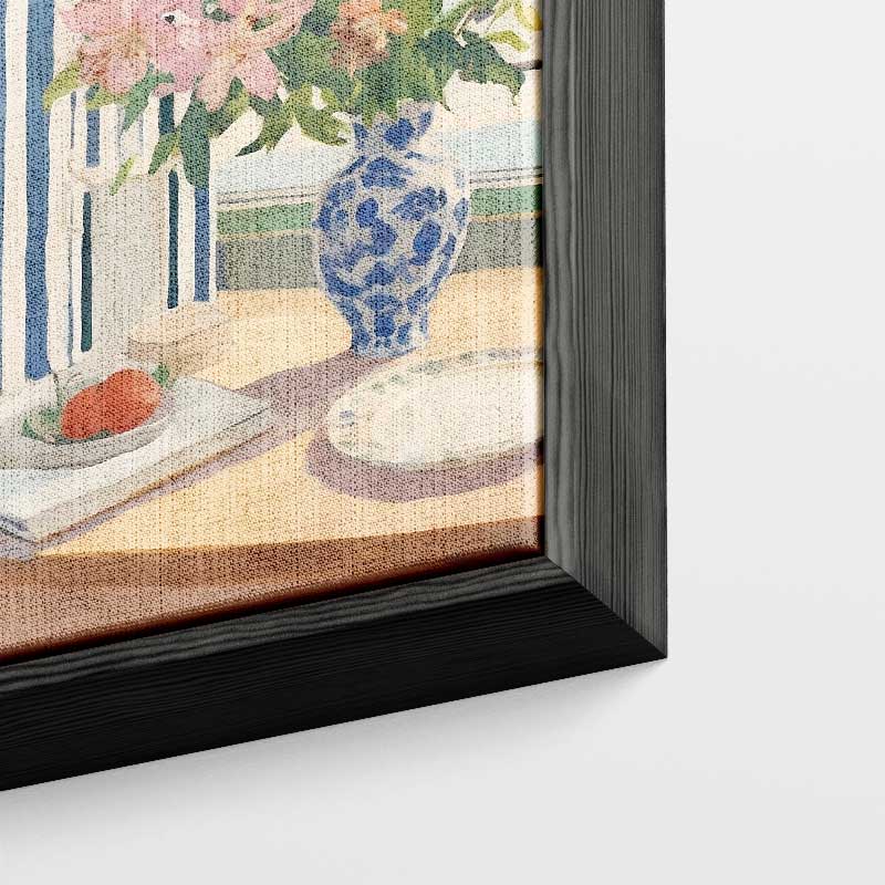Zomers Tafereel met Bloemen en Tomaten Kunstwerk-canvas-dibond-plexiglas-wanddecoratie-WallArtistic