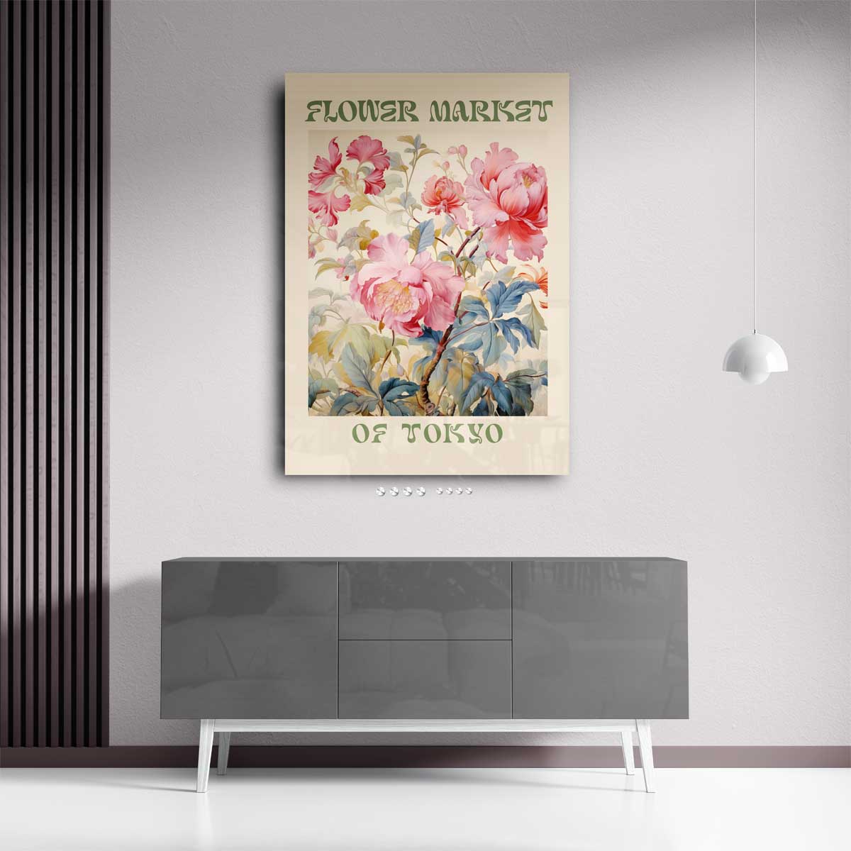 Bloemenmarkt van Tokio Kunstwerk-canvas-dibond-plexiglas-wanddecoratie-WallArtistic