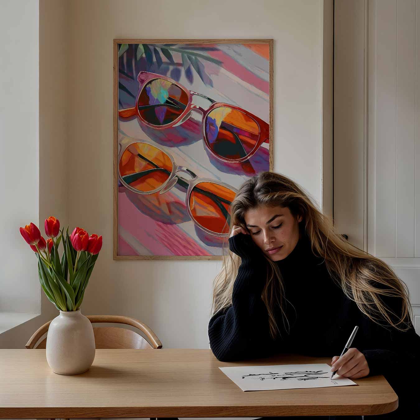 Zomerse Zonnebrillen Kunstposter-WallArtistic