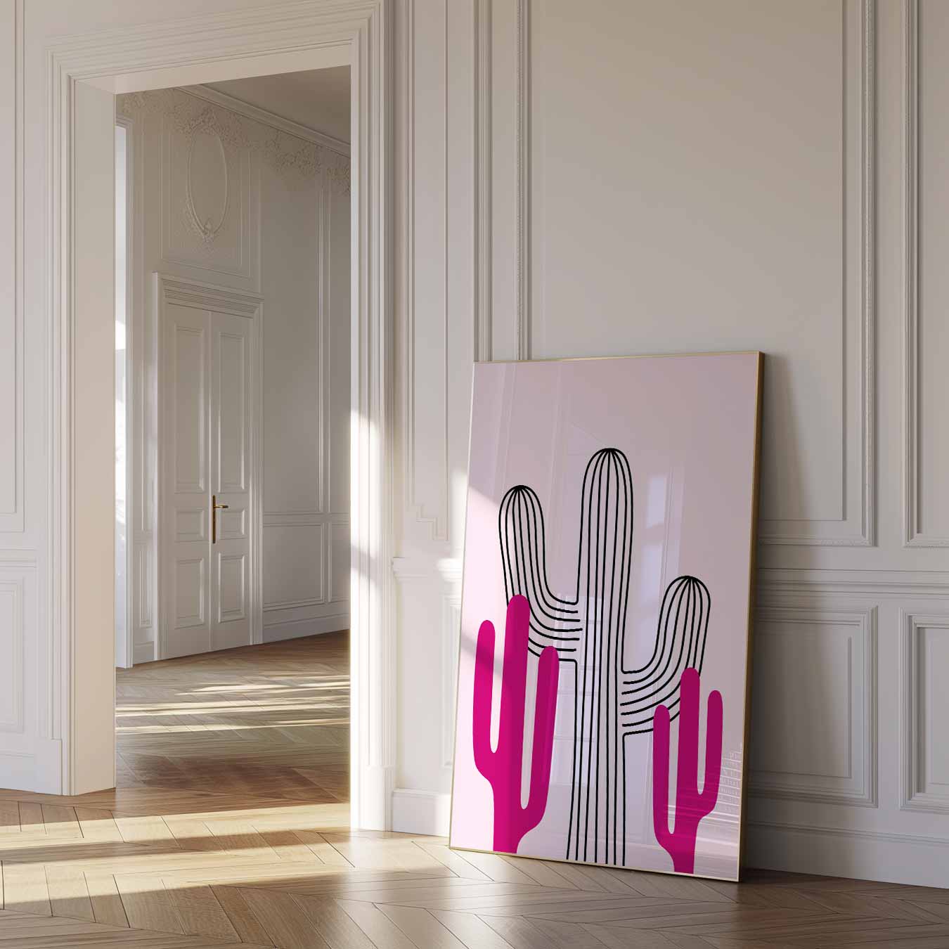Felgekleurde Cactus Illustratie Poster