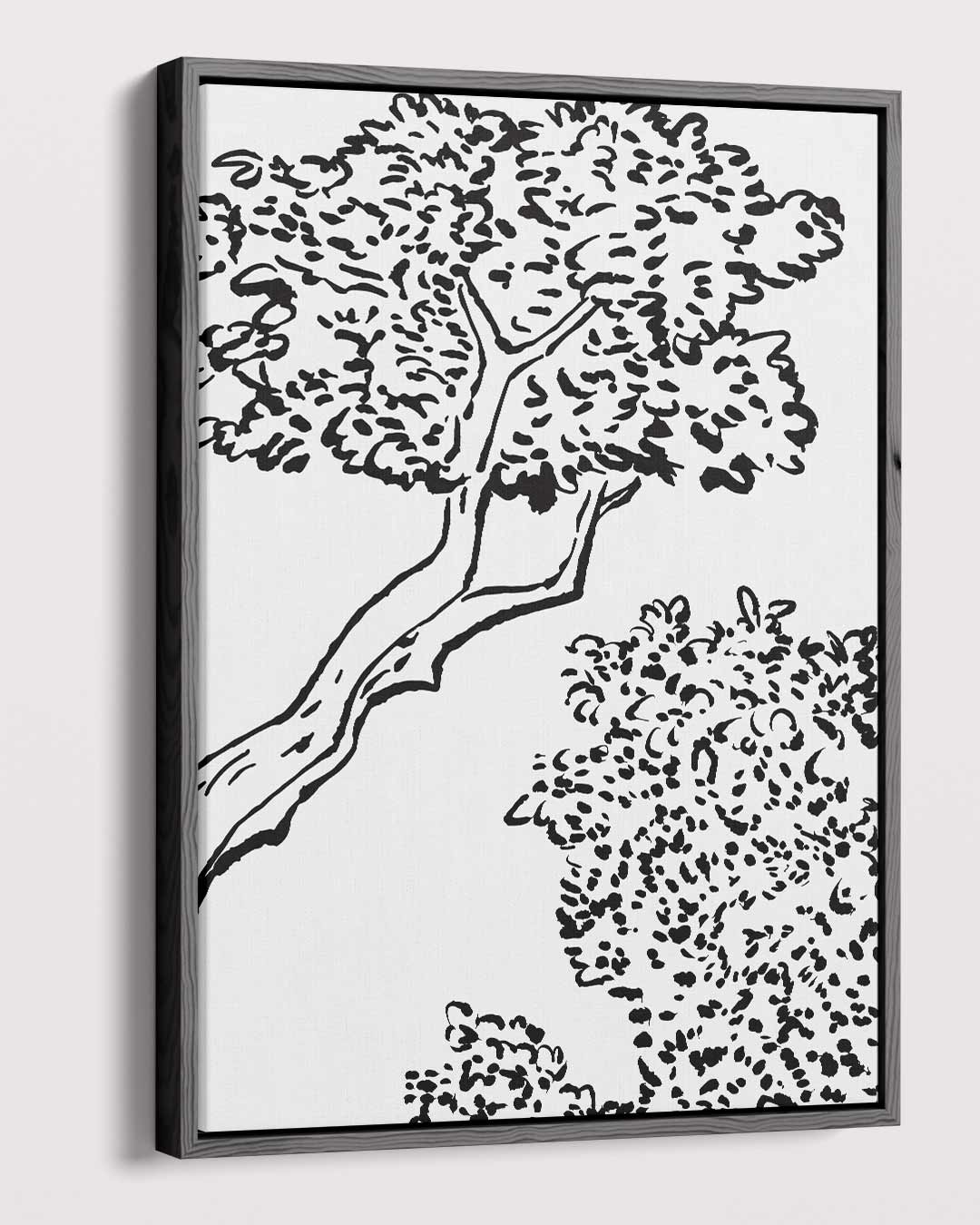 Sierlijk Boomlandschap in Lijnkunst Kunstwerk-canvas-dibond-plexiglas-wanddecoratie-WallArtistic