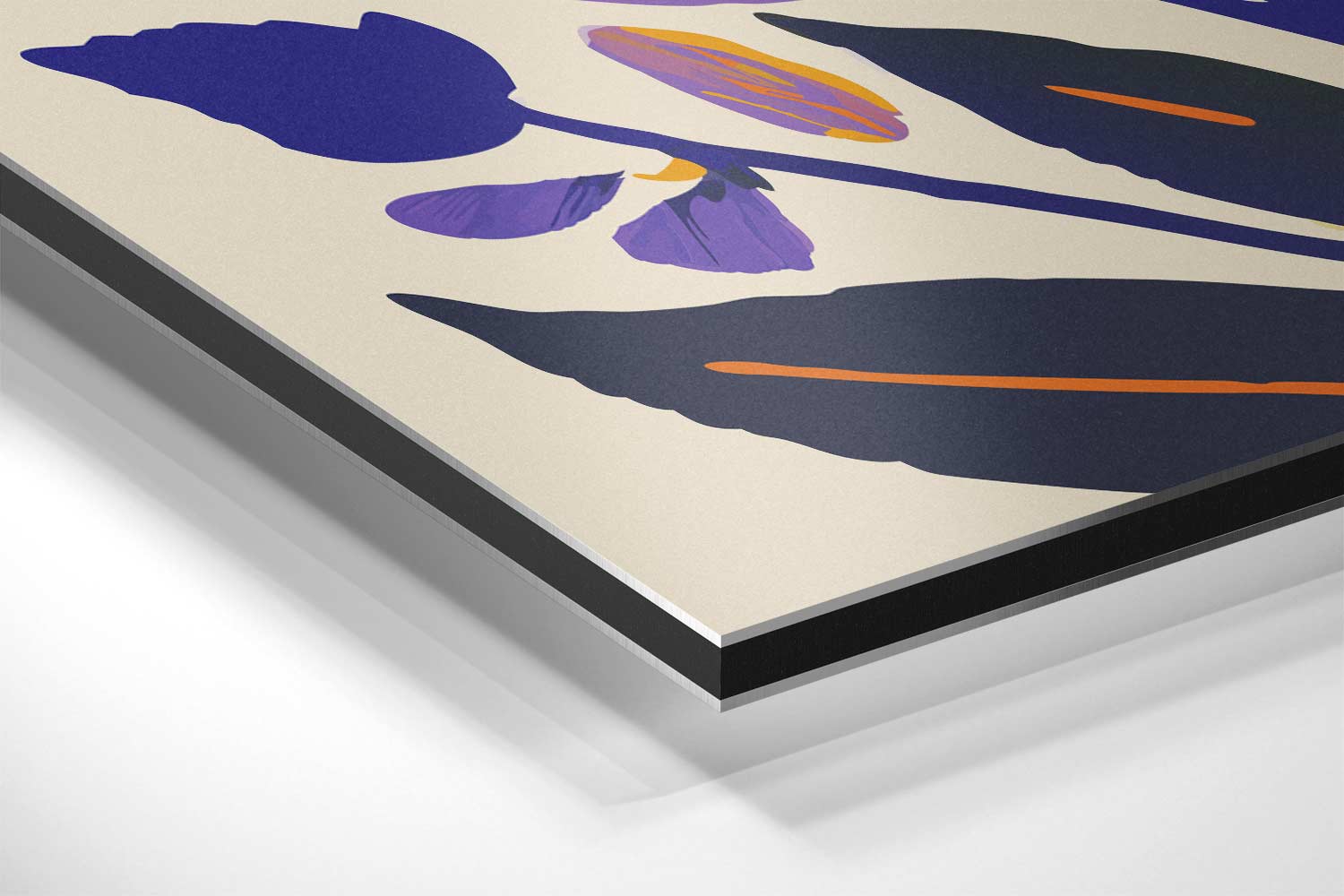 Bloemenpracht in Paars en Oranje Kunstwerk-canvas-dibond-plexiglas-wanddecoratie-WallArtistic