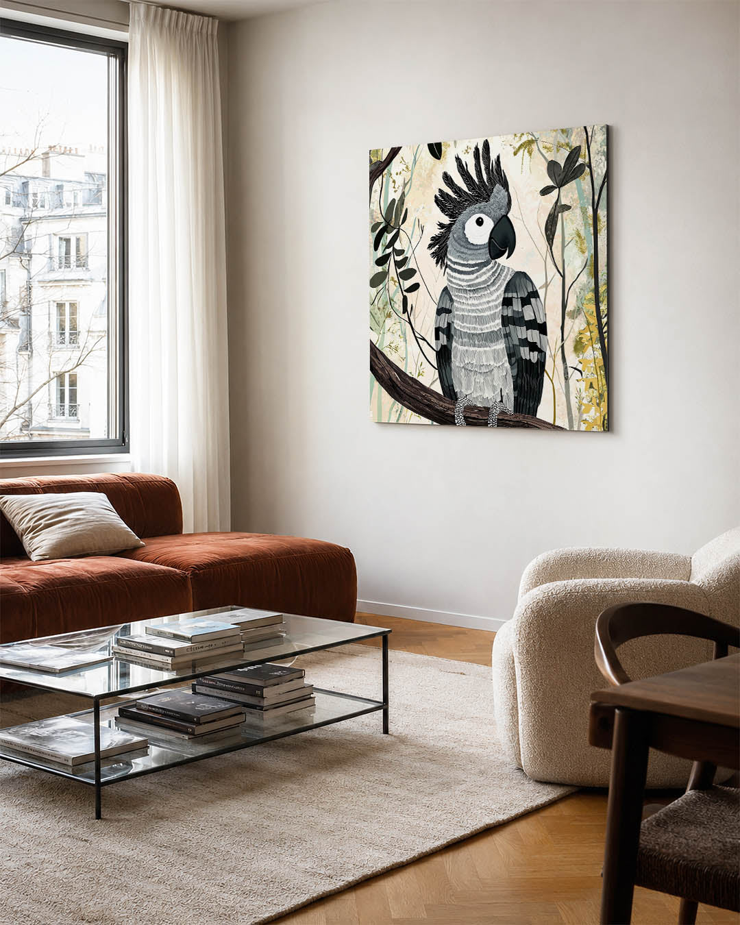 Vogelsilhouet in natuur Kunstwerk