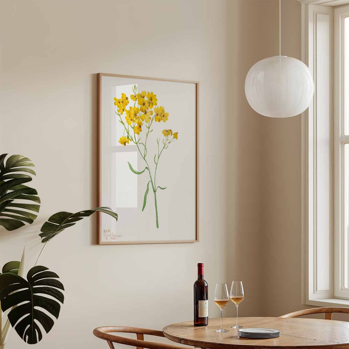 Zonnige Bloemen Illustratie Poster-WallArtistic