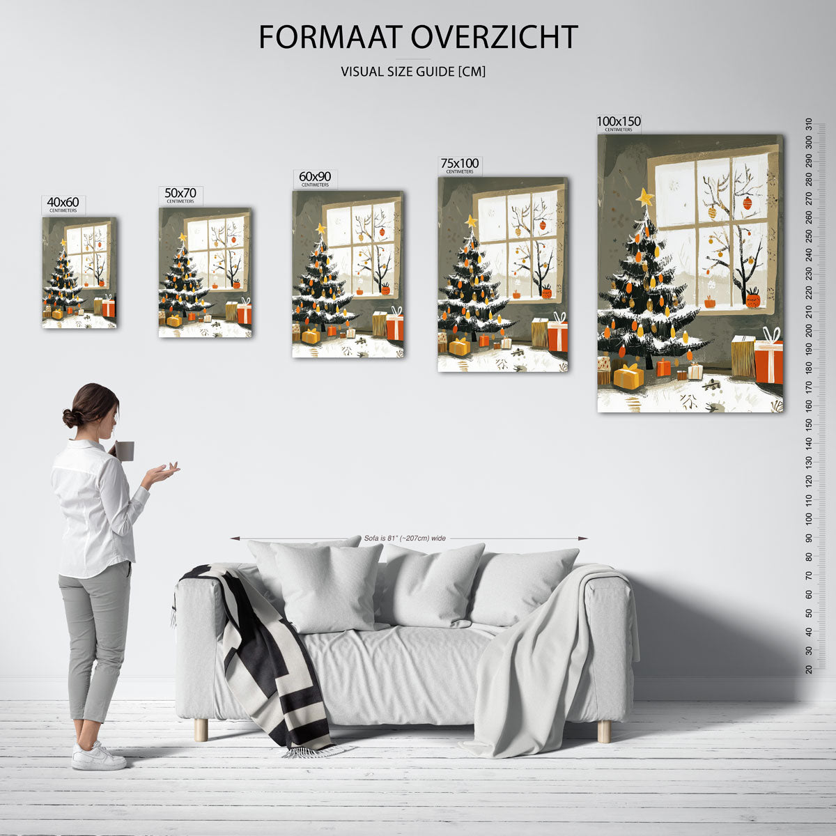 Kerstboom en cadeaus Kunstwerk