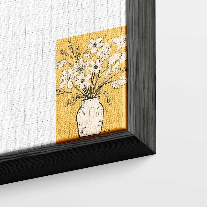 Bloemen in Gele Warmte Kunstwerk-canvas-dibond-plexiglas-wanddecoratie-WallArtistic