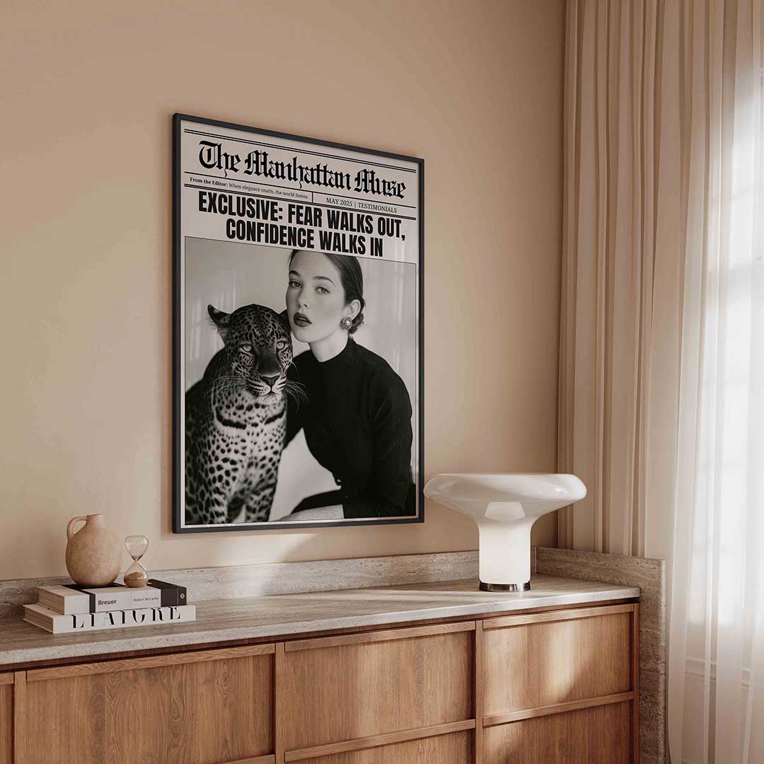 Vrouw en luipaard Poster