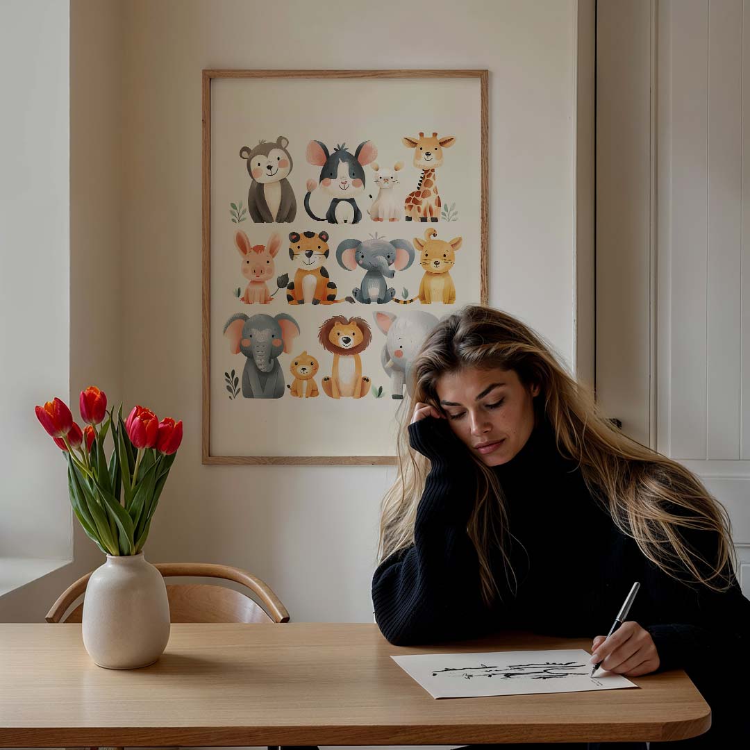 Schattige Dieren Vrienden Poster-WallArtistic