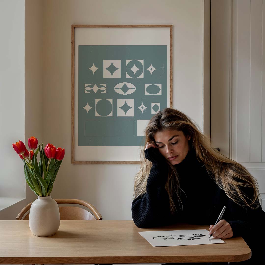 Abstracte Stervormen Wandposter-WallArtistic