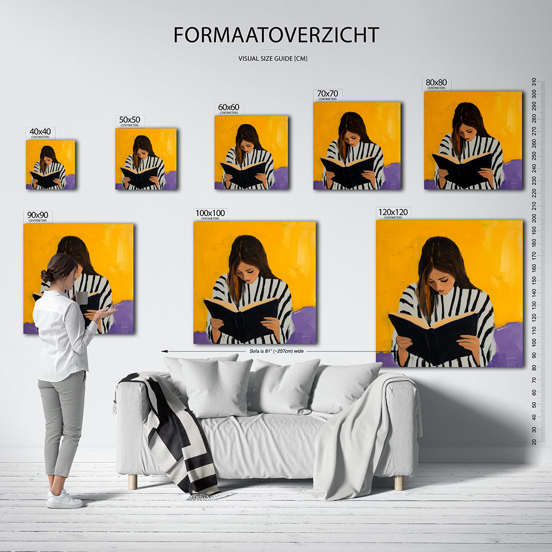 Lezende vrouw Kunstwerk