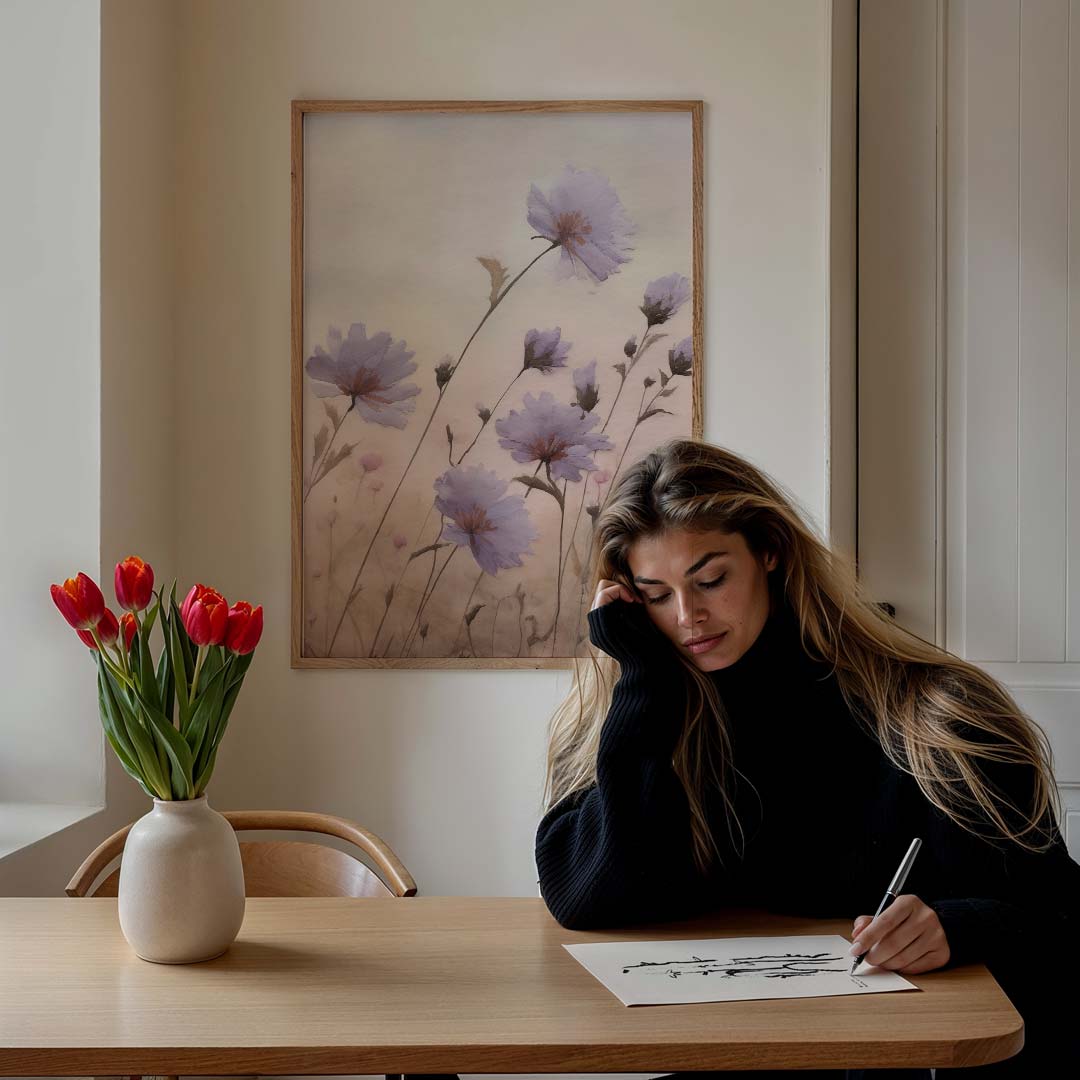 Dromerige Bloemenpracht Poster-WallArtistic