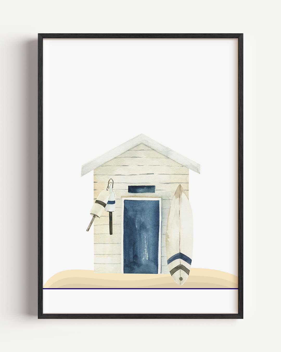 Strandhuisje Poster-WallArtistic