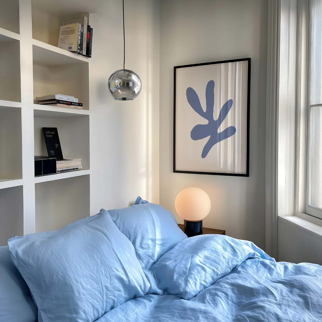 Moderne Blauwe Abstracte Kunst Poster-WallArtistic