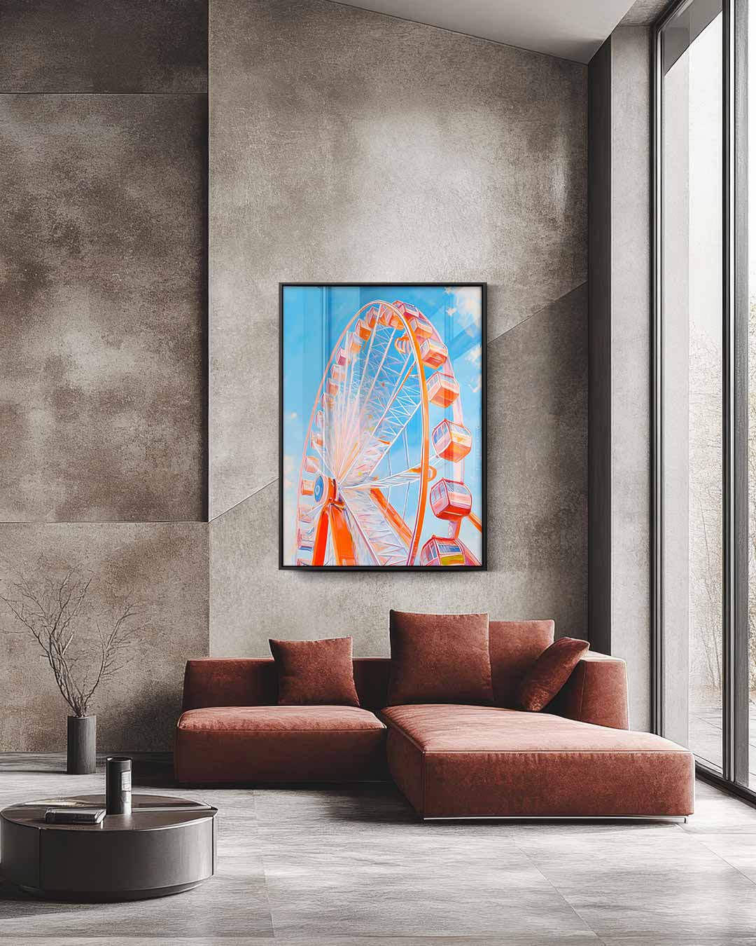 Vrolijk Reuzenrad in de Lucht Kunstwerk-canvas-dibond-plexiglas-wanddecoratie-WallArtistic