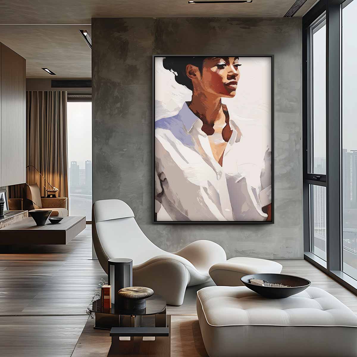 Elegantie in Wit Kunstwerk-canvas-dibond-plexiglas-wanddecoratie-WallArtistic