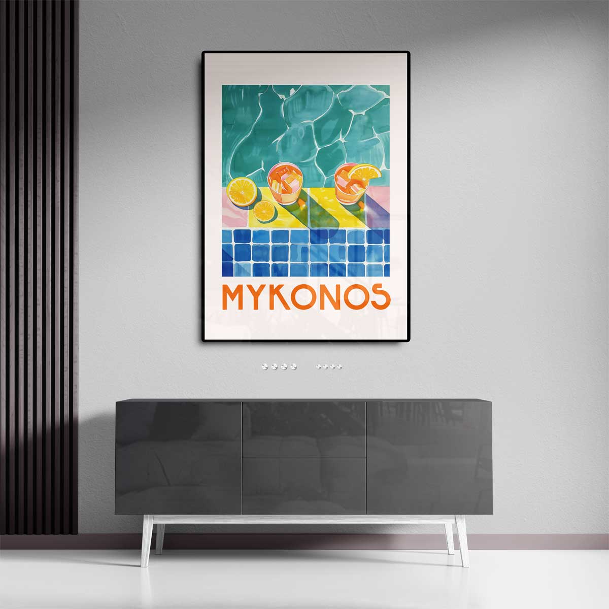 Zomerse Mykonos Kunstwerk-canvas-dibond-plexiglas-wanddecoratie-WallArtistic