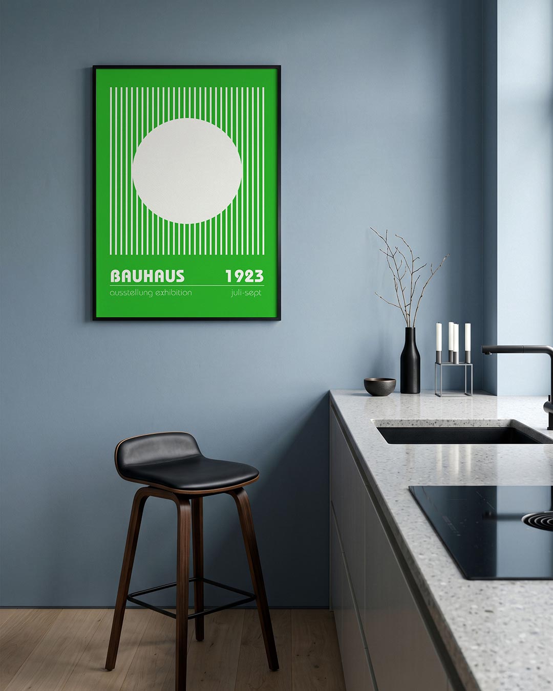 Lijnen en cirkel Poster