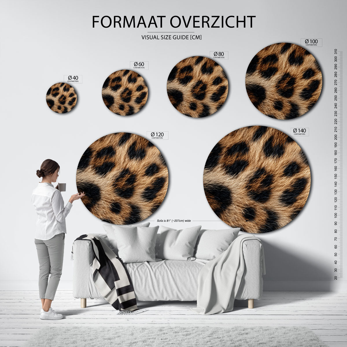 Luipaardprint Muurcirkel