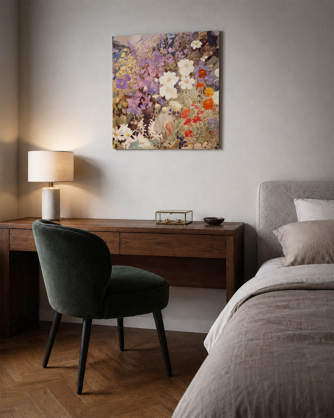 Bloemenpracht in pastel Kunstwerk
