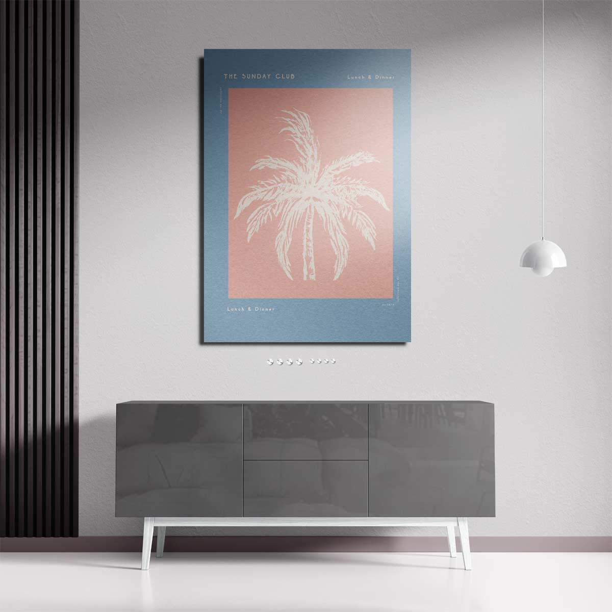 Pastel Palm Strandafdruk Kunstwerk-canvas-dibond-plexiglas-wanddecoratie-WallArtistic