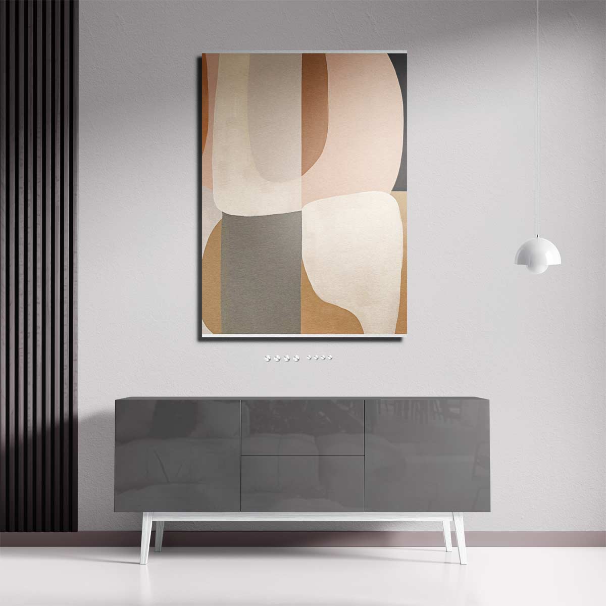 Minimalistische Abstractie in Aardetinten Kunstwerk-canvas-dibond-plexiglas-wanddecoratie-WallArtistic