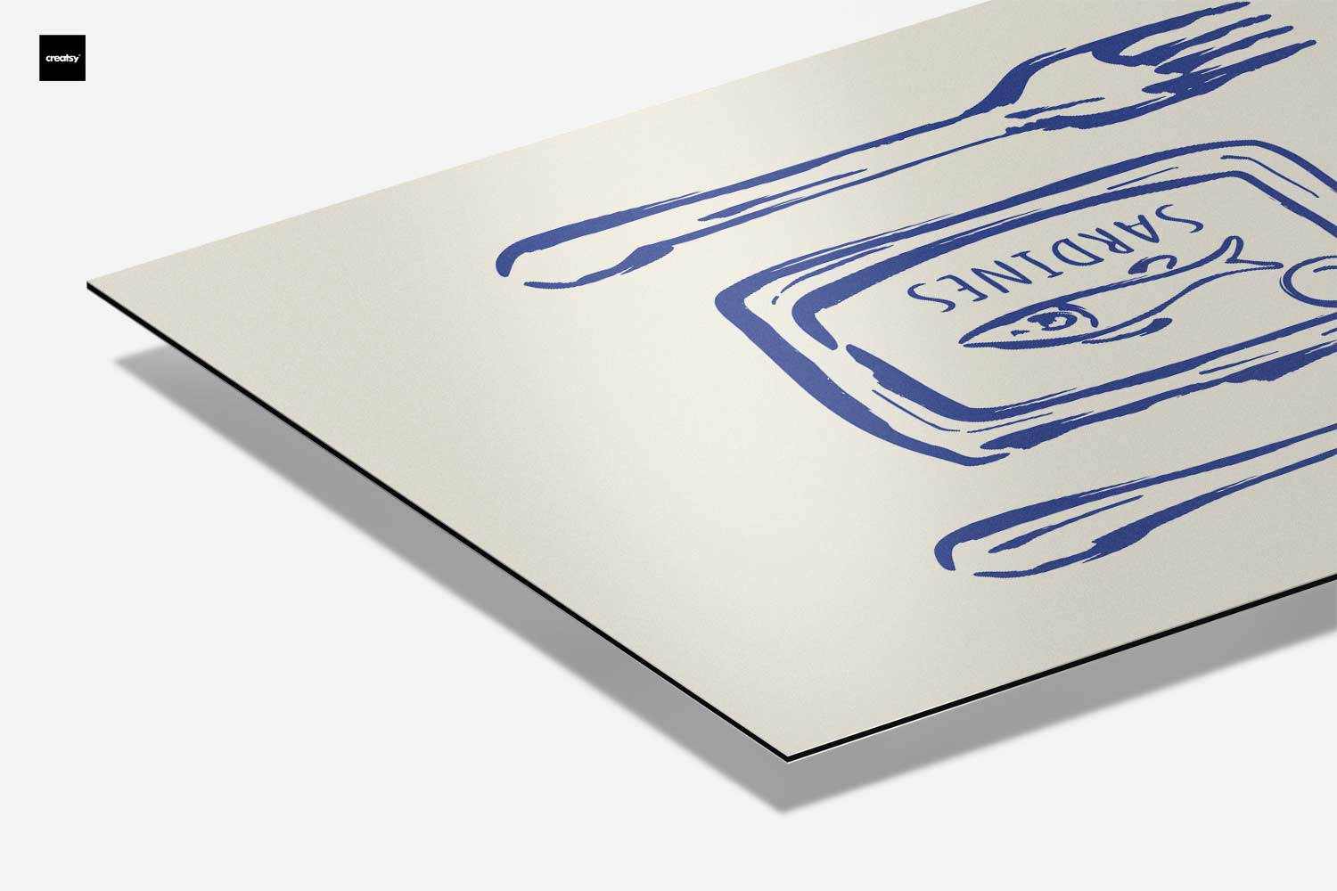 Sardines op Tafel - Grafische Print Kunstwerk-canvas-dibond-plexiglas-wanddecoratie-WallArtistic