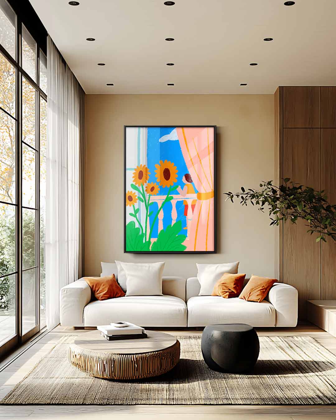 Zomerse Balkonmomenten Kunstwerk-canvas-dibond-plexiglas-wanddecoratie-WallArtistic