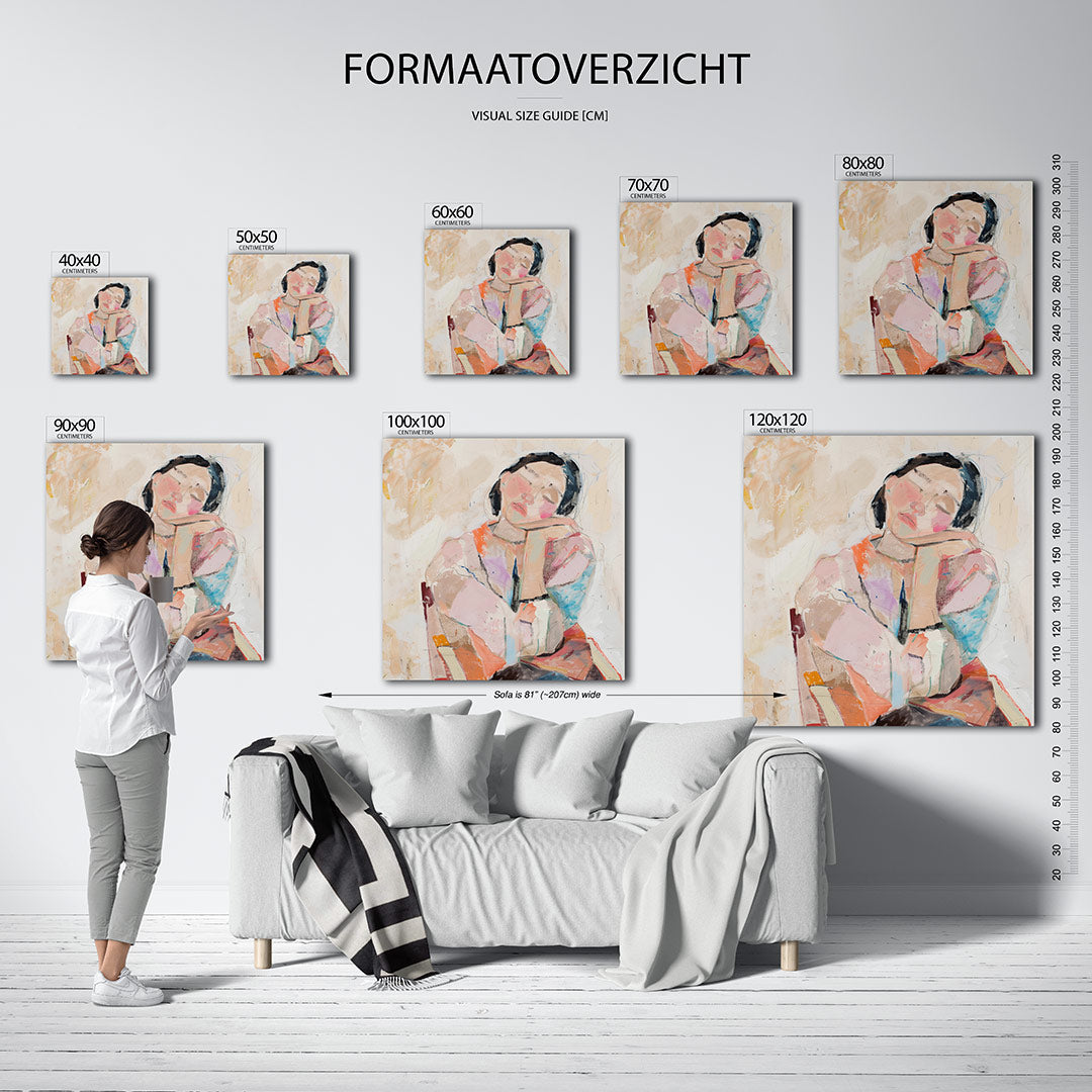 Dromerige portretstudie Kunstwerk