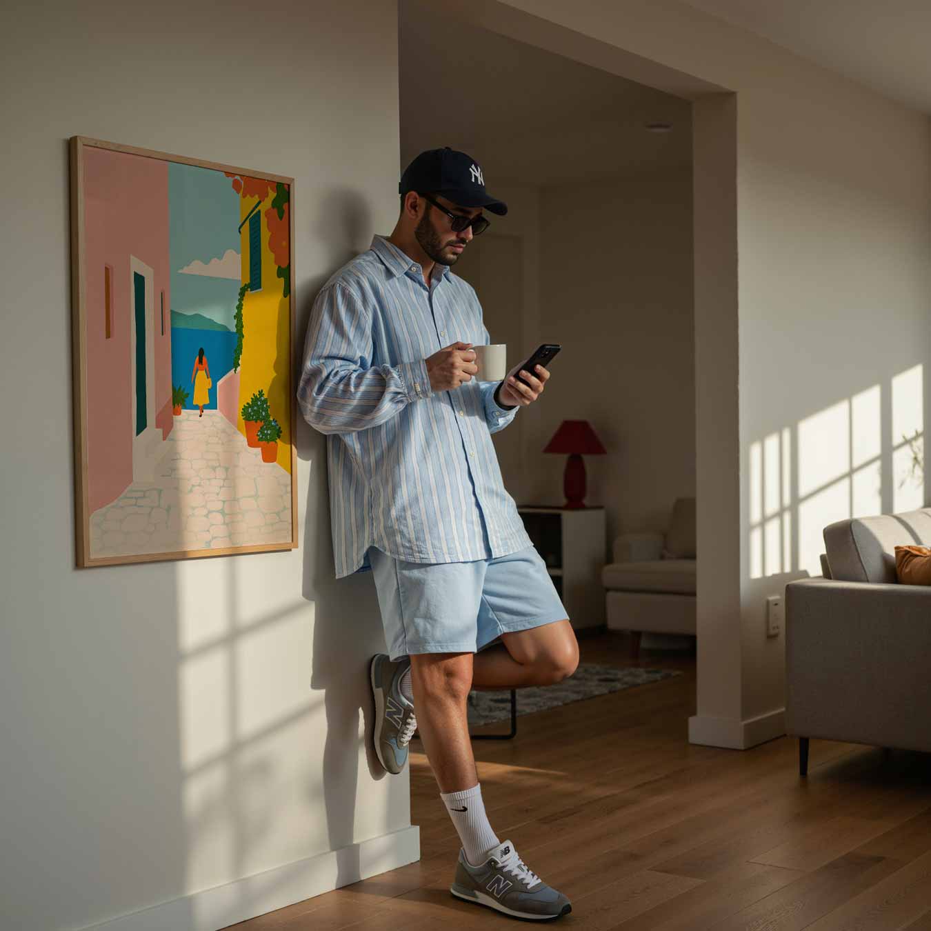 Zonnige Middellandse Zee Wandeling Poster-WallArtistic