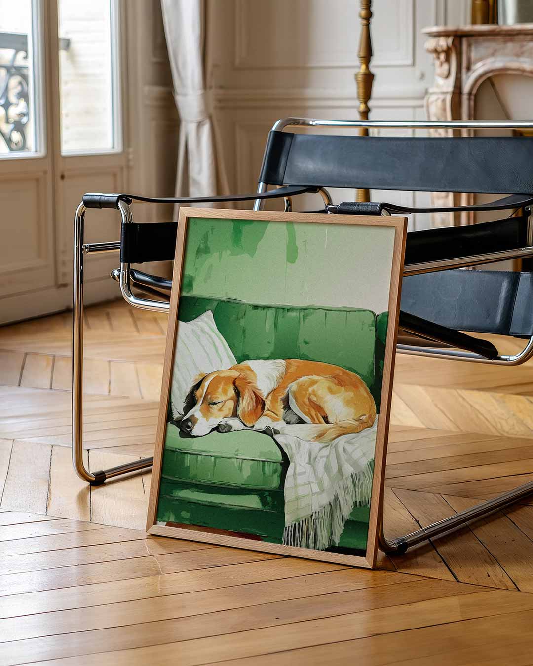 Dromerige Hond op de Bank Poster