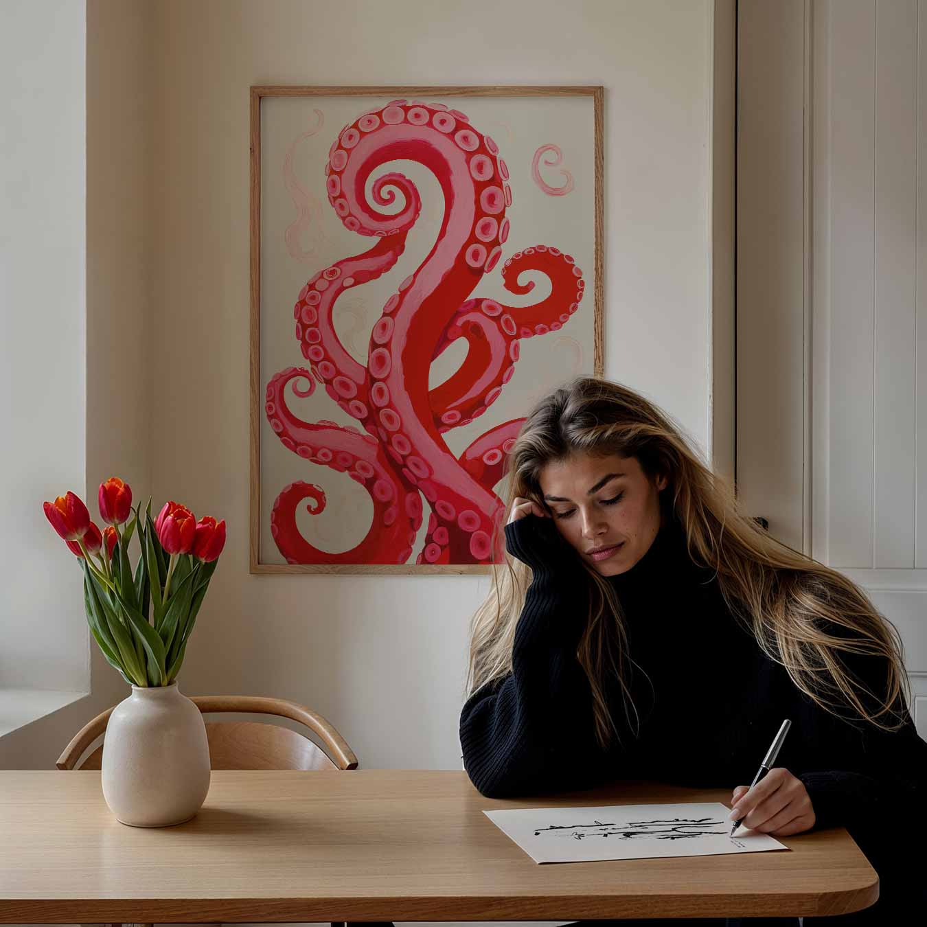 Dromerige Octopus Tentakels Poster
