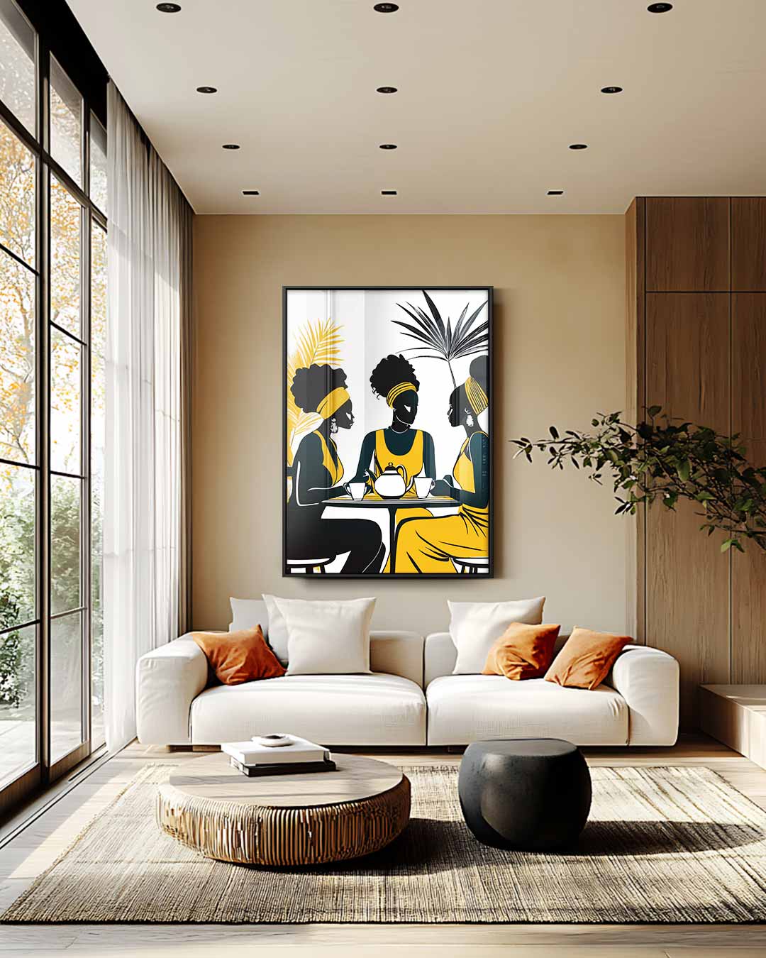 Gezellige Koffie Ontmoeting Kunstwerk-canvas-dibond-plexiglas-wanddecoratie-WallArtistic