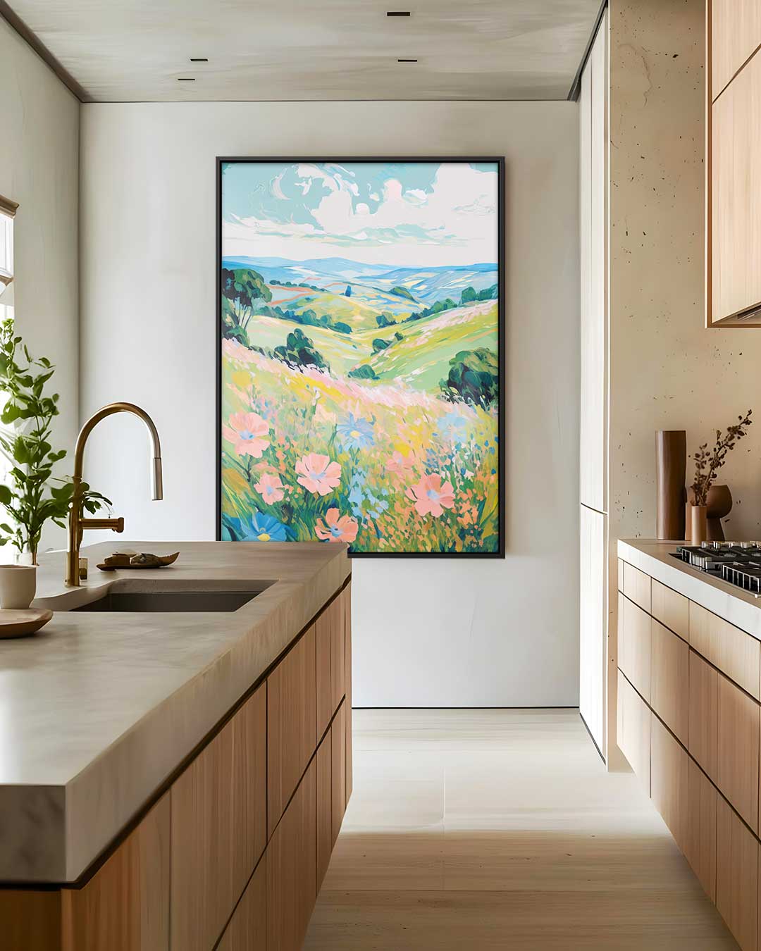 Zomerse Bloemenweide Kunstwerk-canvas-dibond-plexiglas-wanddecoratie-WallArtistic