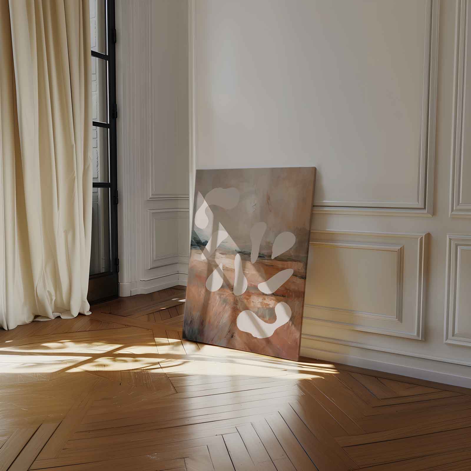 Abstract Landschap met Vormen Kunstwerk-canvas-dibond-plexiglas-wanddecoratie-WallArtistic