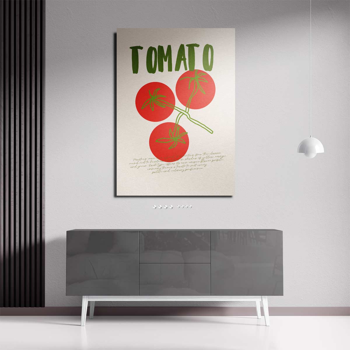 Tomaat Illustratie Kunstwerk-canvas-dibond-plexiglas-wanddecoratie-WallArtistic