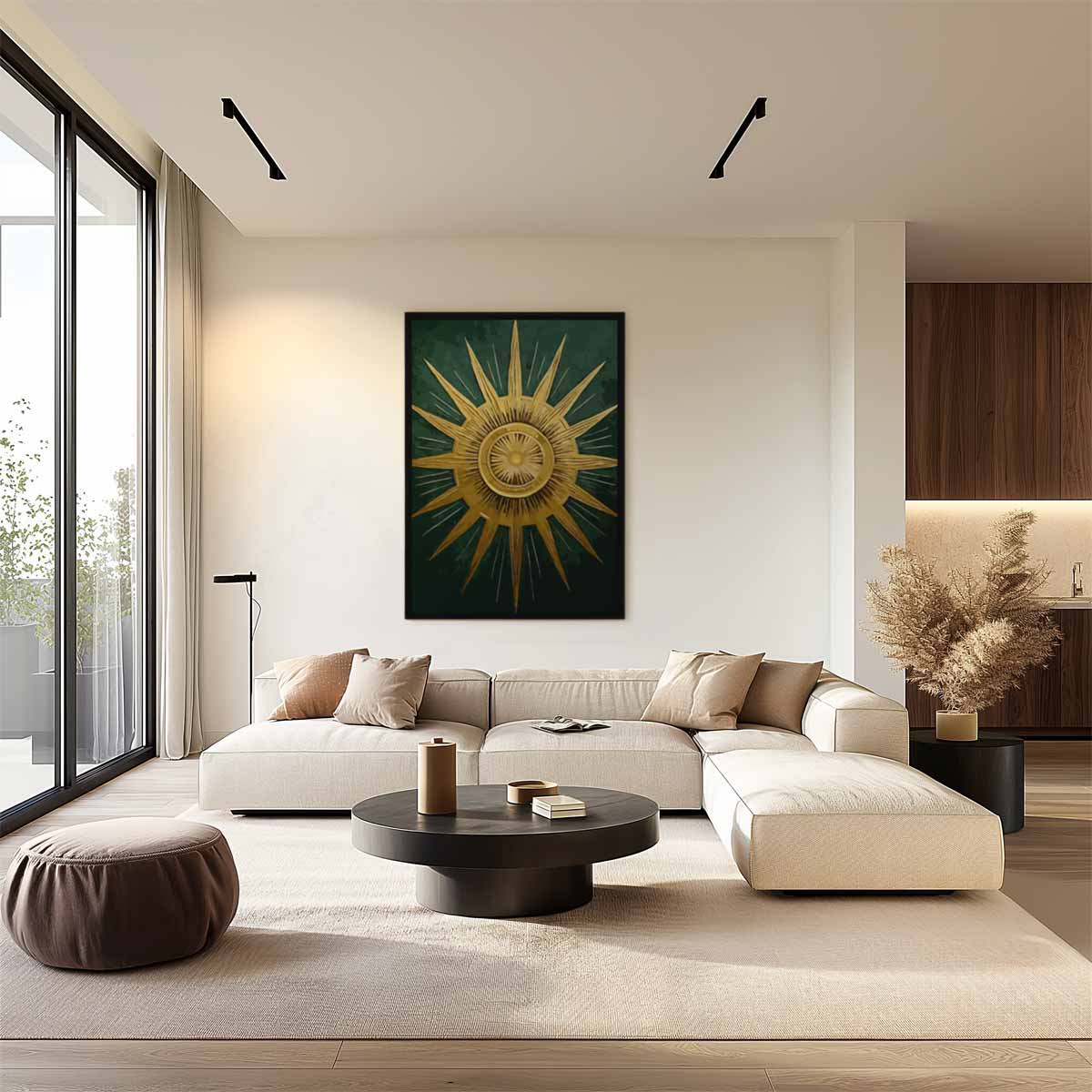 Stralende Zon Metaalprint Kunstwerk-canvas-dibond-plexiglas-wanddecoratie-WallArtistic