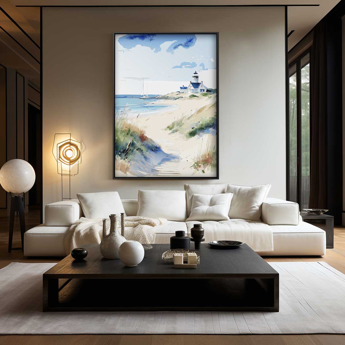 Zomerse Strandwandeling Kunstwerk-canvas-dibond-plexiglas-wanddecoratie-WallArtistic