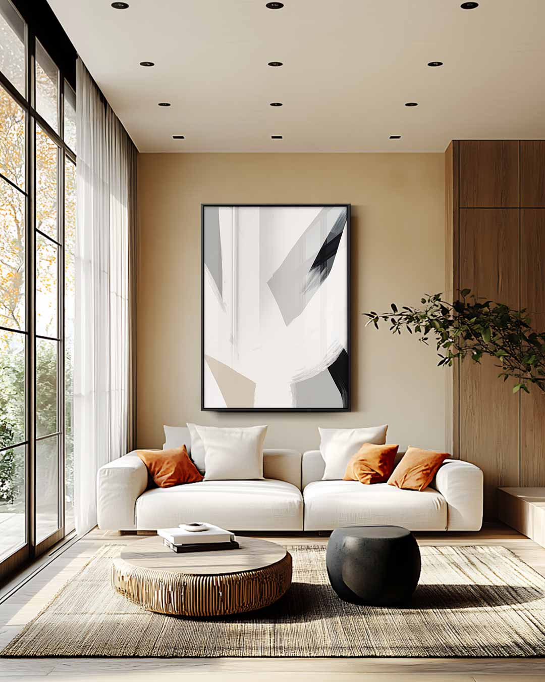 Elegante Abstractie Kunstwerk-canvas-dibond-plexiglas-wanddecoratie-WallArtistic