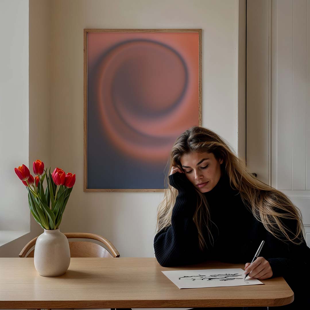 Rustgevende Abstracte Kleurenpracht Poster-WallArtistic